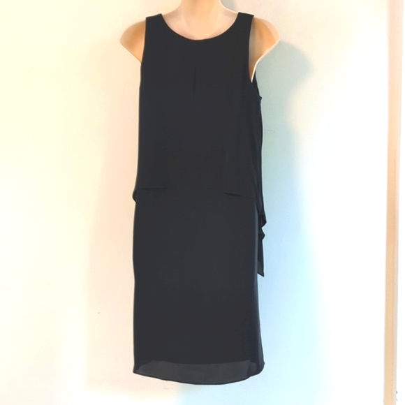 Theory Black Lyall Janelyn Flyaway Panel Silk Georgette Dress - Picture 3 of 16